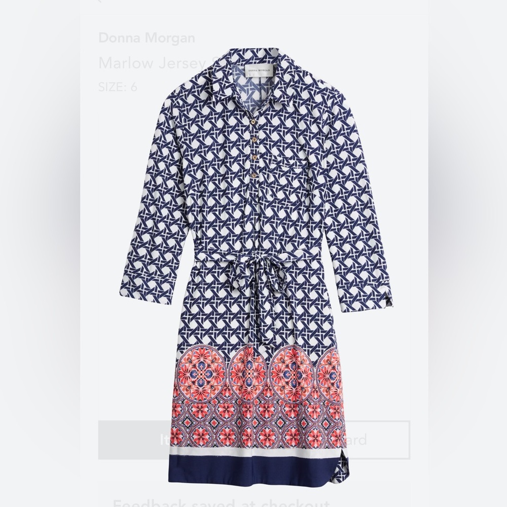 Donna Morgan Marlowe Jersey Shirt Dress with belt